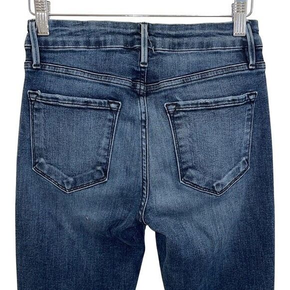 Frame Denim Womens Le Mini Bootcut Jethro Whiskered Raw Hem Jeans Blue Size 25 - Picture 4 of 9